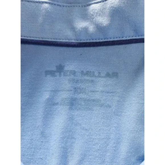 Peter Millar Performance Polo Shirt Mens Large Blue Stretch Golf Casual - Picture 4 of 8